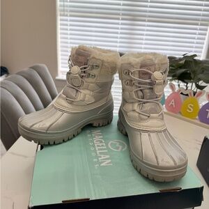 Magellan Outdoors Kids Metallic Silver Snow Boots
